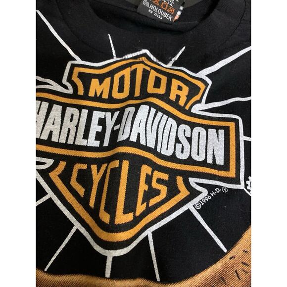 Harley Davidson Bald Eagle Biker Modern Boot Single Stitch AOP Tee Size XL - Picture 5 of 15